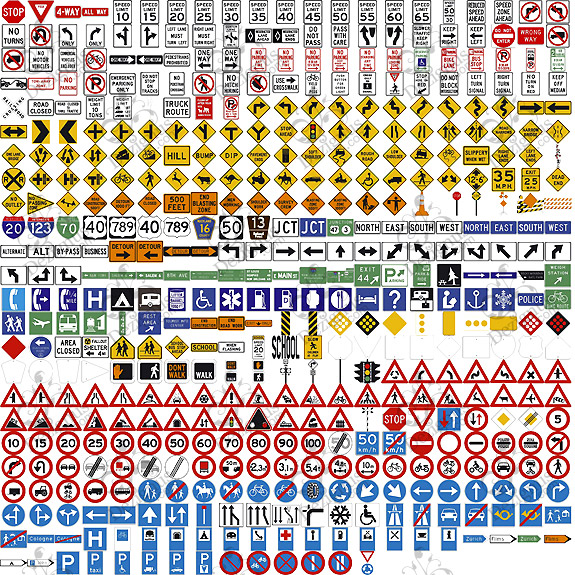 500+ Free Vector Traffic Signs