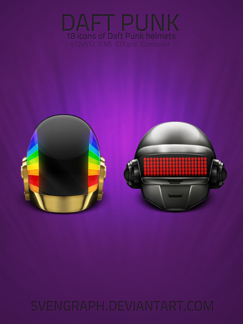 Free Icon Sets - daft punk helmets