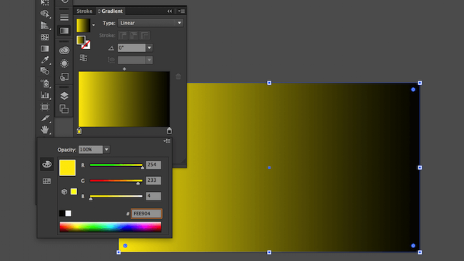 Setting the first color stop of the gradient