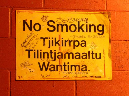 Wayfinding and Typographic Signs - no-smoking-gibson-desert