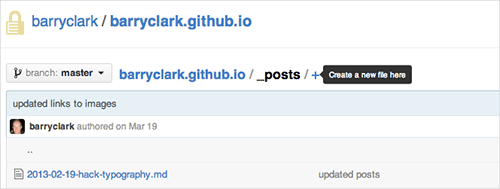 Creating a new post on GitHub.com