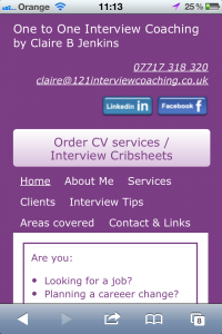 121interviewcoaching - mobile site