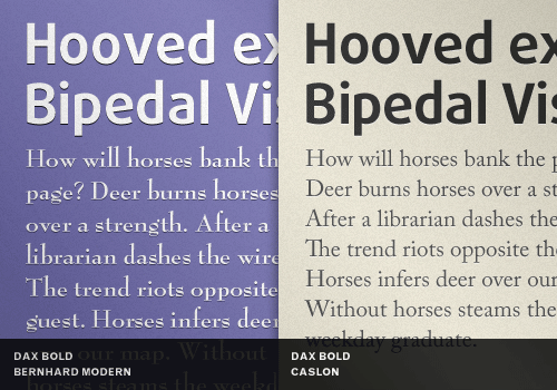 Contrast distinct typefaces with neutral ones