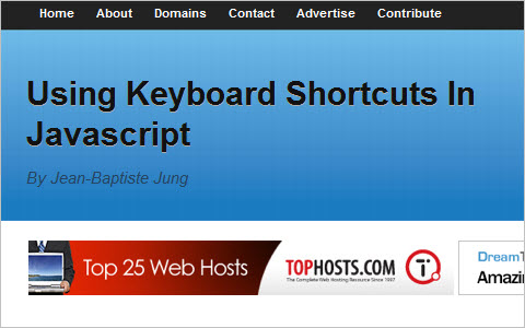 Using keyboard shortcuts in Javascript