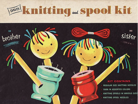 Vintage and Retro - knitting and spool kit