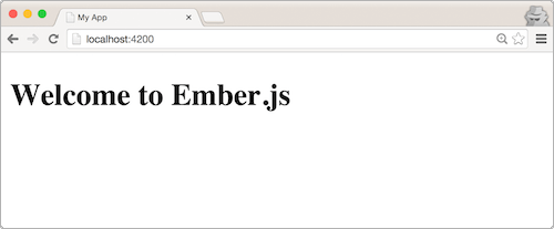 A freshly minted Ember CLI app showing on the Browser