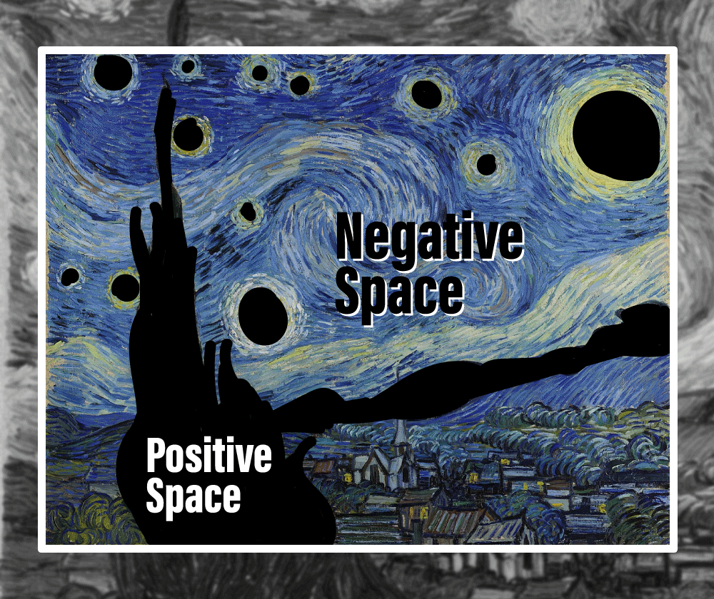 The popular artwork by Vincent Van Gogh features an interesting case of negative versus positive space