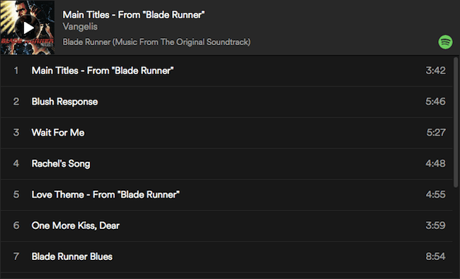 Blade Runner Playlist