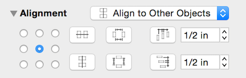 Omnigraffle’s alignment tool