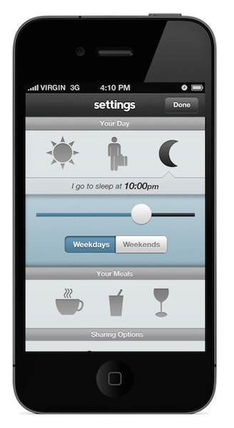 The Monday-to-Friday work week was initially hardcoded into the app.