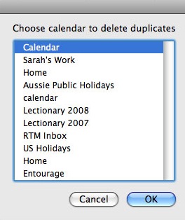 Remove iCal Duplicates on which calendar to choose