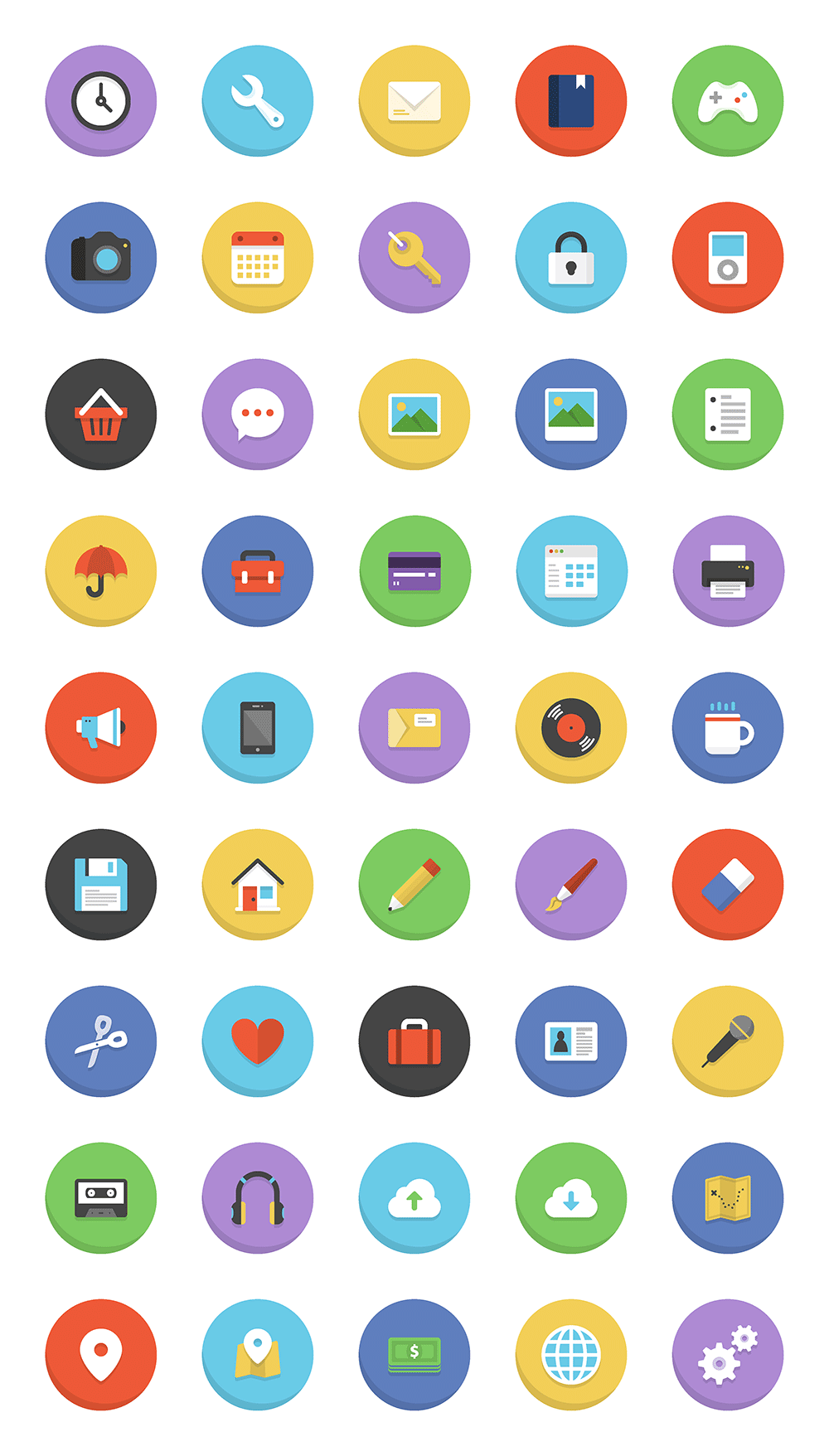 45 Colorful Flat Icons Freebie — Smashing Magazine