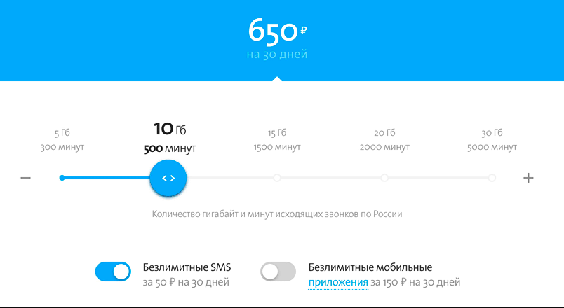 Yota.ru mobile plan calculator