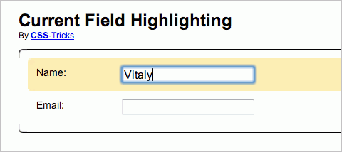 Current Field Highlighting