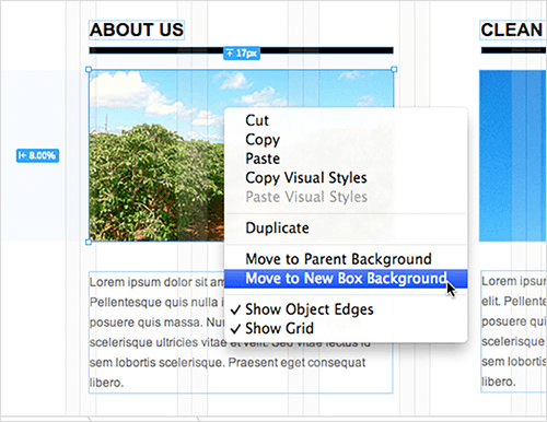 Converting an image to a background image in Reflow.