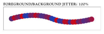 The Foreground/Background Jitter randomly blends the two colors together.