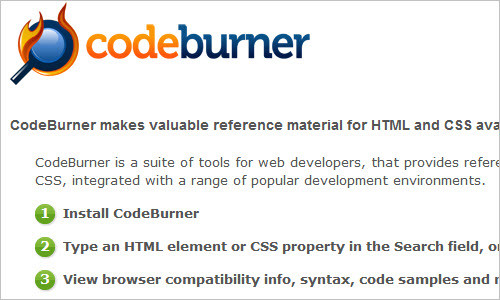 CodeBurner - Reference Tool for Web Developers