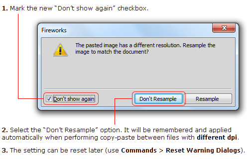 Better paste options in Fireworks CS5 (for documents with different dpi)