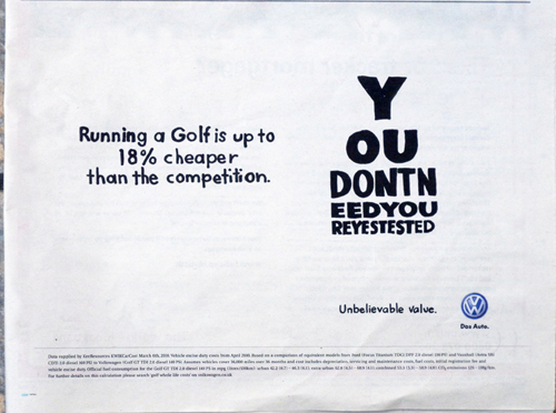 VW Cost Effective Ad