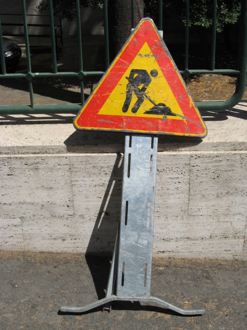 Wayfinding and Typographic Signs - roadwork-sign