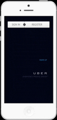 Uber narrows down the value of its app to four screens, so that users know exactly what it offers