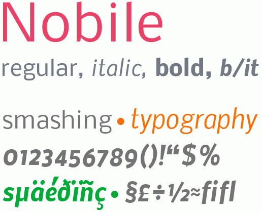 Beautiful Fonts - Nobile
