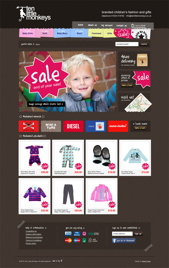 kinky-micks website,  branded children’s fashion and gifts