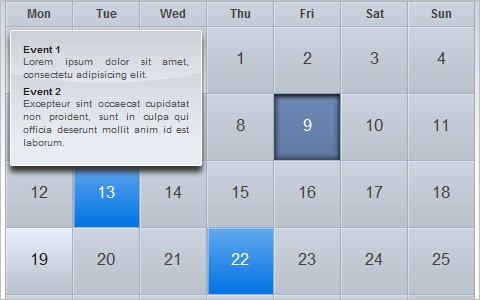 iCal-like Calendar (CSS+jQuery)