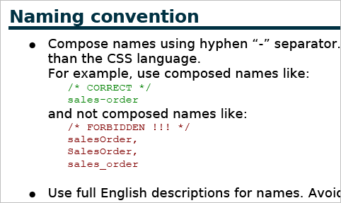 CSS Styling Code Convention Convention