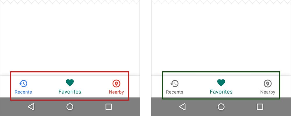 Use only one primary color insead to focus on an icon