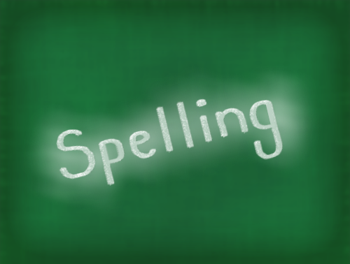 green background that says Spelling