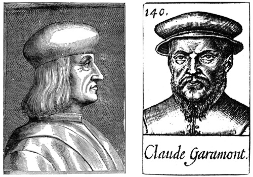 Aldus Manutius and Claude Garamont