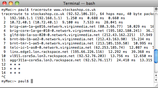 Traceroute on a Mac