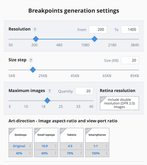 Screenshot of the tool's inputs