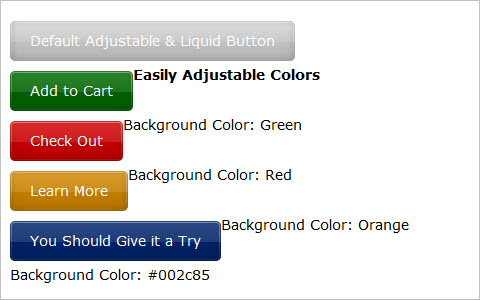 Liquid and Color Adjustable CSS Buttons 