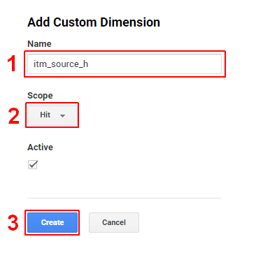 Creating custom dimensions at the hit level, step 2