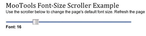 font-size Scroller