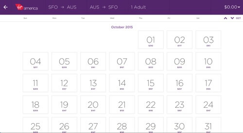 Virgin makes users choose dates only once