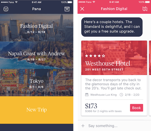 Booking travel with Pana