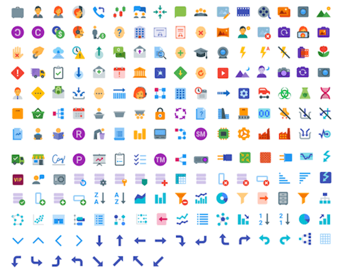 300+ Flat Color Icons