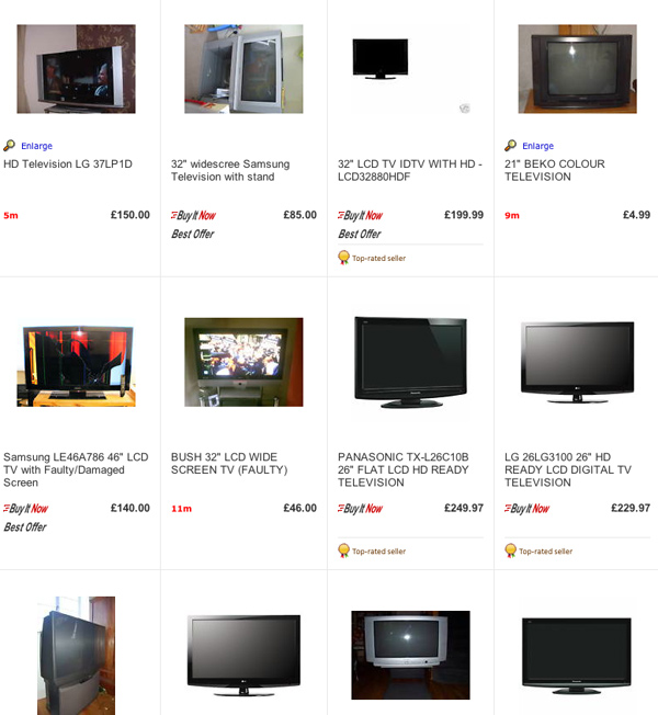 TV's on eBay