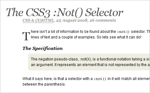 The CSS3 :not() selector