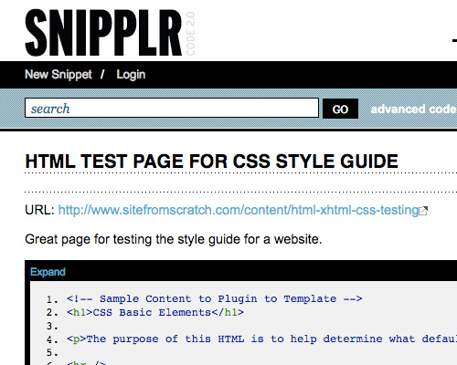 Snipplr CSS Tool