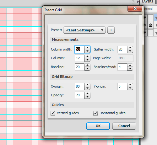 Insert Grids command