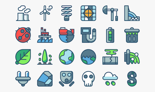 Pollution and Energy Icons