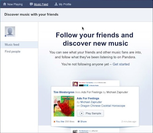 Pandora allows you to align your music tastes with others you consider in-group