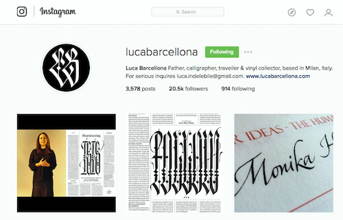 Luca Barcellona’s Instagram profile