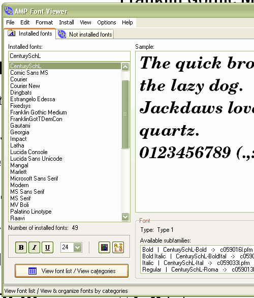 AMP Font Viewer 3.82
