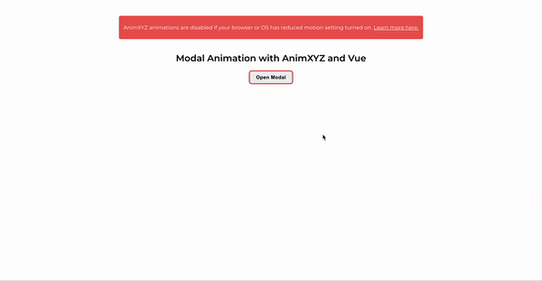 AnimXYZ animations when reduced-motion setting is turned on