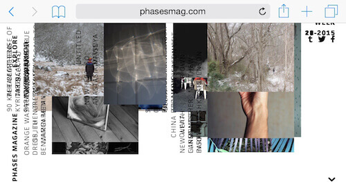 Phases Magazine's layout breaks on smaller screens.